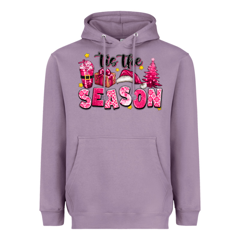 Pink 'tis The Season Christmas Heavyweight Hoodie by texasbilliewilder | Teevron