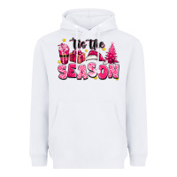 White Pink 'tis the season Christmas Heavyweight Hoodie - texasbilliewilder