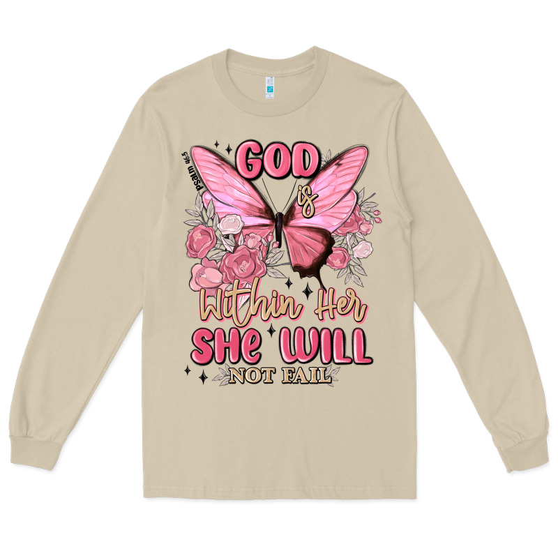 God Is Within Her She Will Not Fail Long Sleeve Tee by MaliasSmallBusiness | Teevron