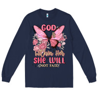 Navy god is within her she will not fail Long Sleeve Tee - MaliasSmallBusiness