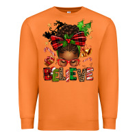 Carrot christmas believe afro messy bun Premium Sweatshirt - texasbilliewilder