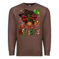 Chestnut christmas believe afro messy bun Premium Sweatshirt - texasbilliewilder