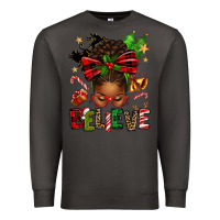 Smoke christmas believe afro messy bun Premium Sweatshirt - texasbilliewilder