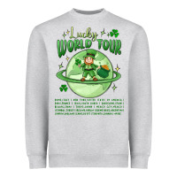 Heather Grey lucky world tour st. patrick's day Heavyweight Sweatshirt - MaliasSmallBusiness