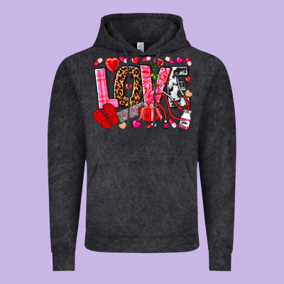 Valentines Day Love Nurse Vintage Hoodie Designed By Nancycooperartshop