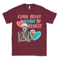 Burgundy kinda broke kinda bougie Classic Tee - MaliasSmallBusiness