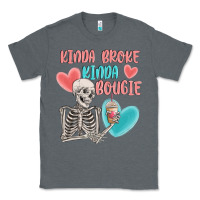 Charcoal Heather kinda broke kinda bougie Classic Tee - MaliasSmallBusiness