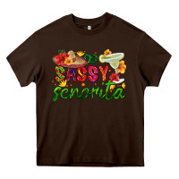 Chocolate Brown sassy senorita Heavy Core Tee - HRA Design Shop