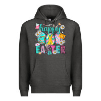 Charcoal Heather Happy Easter Egg Nurse Premium Hoodie - HowdyJamesFarm