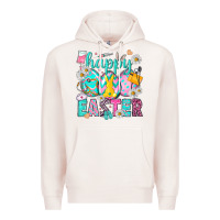 Pale Pink Happy Easter Egg Nurse Premium Hoodie - HowdyJamesFarm