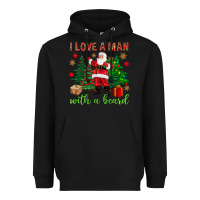 Black I love a man with a beard Christmas Heavyweight Hoodie - NancyCooperArtShop