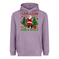 Lavender I love a man with a beard Christmas Heavyweight Hoodie - NancyCooperArtShop