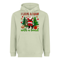 Matcha I love a man with a beard Christmas Heavyweight Hoodie - NancyCooperArtShop