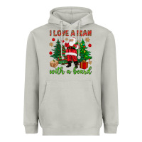 Moon Dust I love a man with a beard Christmas Heavyweight Hoodie - NancyCooperArtShop
