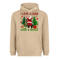 I Love A Man With A Beard Christmas Heavyweight Hoodie | Teevron