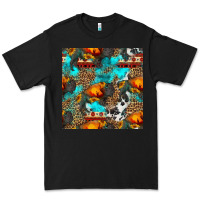 Black western sunset bison and sunflowers seamless pattern Premium Tee - HRA Design Shop