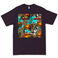 Plum western sunset bison and sunflowers seamless pattern Premium Tee - HRA Design Shop