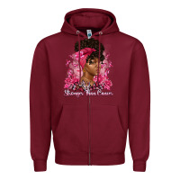 Burgundy stronger than cancer Zipper Hoodie - Artiststas