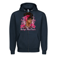 Navy stronger than cancer Zipper Hoodie - Artiststas