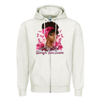 Oatmeal Heather stronger than cancer Zipper Hoodie - Artiststas