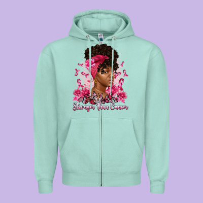 Stronger Than Cancer Zipper Hoodie Designed By Artiststas