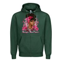 Sports Green stronger than cancer Zipper Hoodie - Artiststas