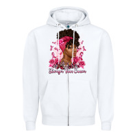 White stronger than cancer Zipper Hoodie - Artiststas