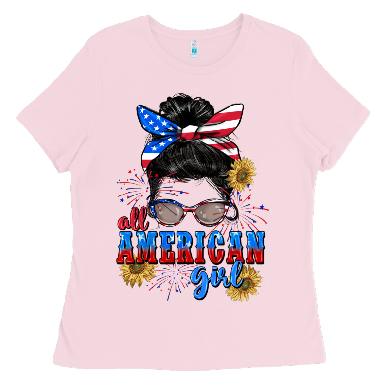 All American Girl 4th Of July Ladies Tee by CowGirlArtShop | Teevron