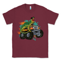 Burgundy monster truck and t rex dinosaur Classic Tee - MaliasSmallBusiness