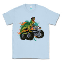 Dusty Blue monster truck and t rex dinosaur Classic Tee - MaliasSmallBusiness