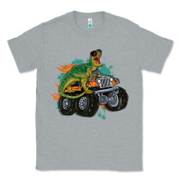 Heather Grey monster truck and t rex dinosaur Classic Tee - MaliasSmallBusiness