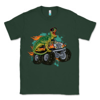 Sports Green monster truck and t rex dinosaur Classic Tee - MaliasSmallBusiness