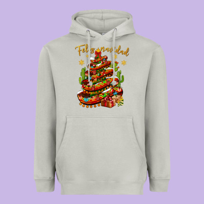 Christmas Feliz Navidad Heavyweight Hoodie Designed By Nancycooperartshop
