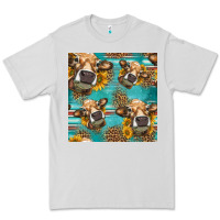 Dove Grey western sunflowers cow seamless pattern Premium Tee - HRA Design Shop