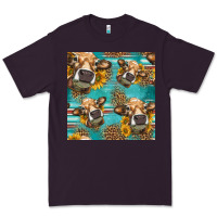 Plum western sunflowers cow seamless pattern Premium Tee - HRA Design Shop