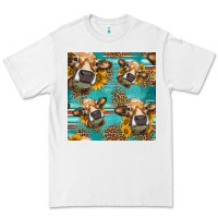 White western sunflowers cow seamless pattern Premium Tee - HRA Design Shop
