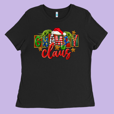 Christmas Grampy Claus Ladies Tee Designed By Fadigitalartstudio
