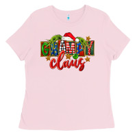 Bubblegum Pink Christmas grampy claus Ladies Tee - FaDigitalArtStudio