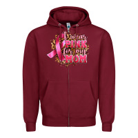 Burgundy i wear pink for my mom Zipper Hoodie - Artiststas