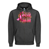 Charcoal Heather i wear pink for my mom Zipper Hoodie - Artiststas
