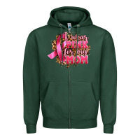 Sports Green i wear pink for my mom Zipper Hoodie - Artiststas