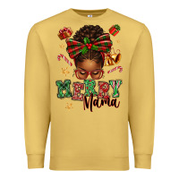 Antique Gold merry mama afro messy bun Premium Sweatshirt - texasbilliewilder