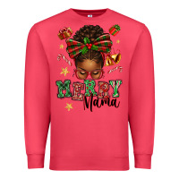 Cardinal merry mama afro messy bun Premium Sweatshirt - texasbilliewilder