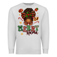 Dove Grey merry mama afro messy bun Premium Sweatshirt - texasbilliewilder
