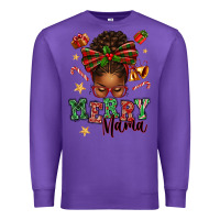 Purple merry mama afro messy bun Premium Sweatshirt - texasbilliewilder