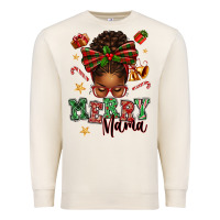 Sandshell merry mama afro messy bun Premium Sweatshirt - texasbilliewilder
