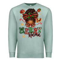 Seafoam merry mama afro messy bun Premium Sweatshirt - texasbilliewilder