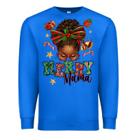 True Royal merry mama afro messy bun Premium Sweatshirt - texasbilliewilder