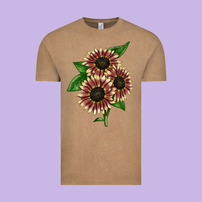 Strawberry Blonde Sunflower Vintage Tee Designed By Lillyallendesigns
