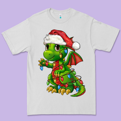 Christmas Cute Dragon Premium Tee Designed By Fadigitalartstudio